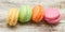 Vintage pastel colored French macaroons