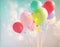 Vintage pastel of multicolored balloons