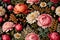 Vintage pattern botanical flower, variety of blossoms, floral wallpaper background