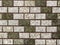 Vintage paved brick background photograph, glazed green and white.