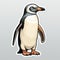 Vintage Penguin Rubber Sticker With Detailed Shading - Retro Vector Design