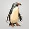 Vintage Penguin Sticker: Retro Style Illustration With Detailed Rendering