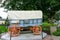 A vintage Pennsylvania conestoga covered wagon at Kitchen Kettle Village