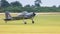 A vintage Percival P.56 Provost T1 trainer of the RAF landing on airfield