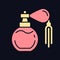 Vintage perfume with pump RGB color icon for dark theme