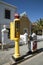 Vintage petrol pumps on the kerbside South Africa