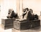 Vintage Photo 1880 : 2 stone Sphinx in Cairo Museum ,Egypt
