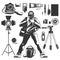 Vintage Photographer Icon Set