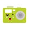 Vintage photographic camera kawaii cartoon