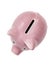 Vintage Pink Piggy Bank Coin Slot Detail