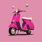 Vintage Pink Scooter On Magenta Background: Graphic Design Inspiration