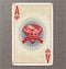 Vintage playing card vector illustration of the ace of diamonds