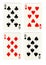 Vintage playing cards showing four eights.