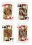 Vintage playing cards showing four jacks.