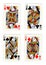 Vintage playing cards showing four queens.
