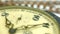 Vintage pocket watch. Antique clock dial close-up. Macro closeup vintage clock