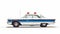 Vintage Police Car Artwork: Hyper-realistic Pop Style On White Background