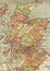 A vintage political map of Scotland in sepia.