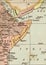 A vintage political map showing Somaliland in sepia.