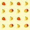 Vintage polygon banana mango strawberry pattern