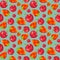 Vintage polygon strawberry apple pattern