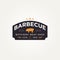 Vintage pork barbecue grill restaurant logo