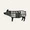 Vintage pork typography design, farm fresh pork poster