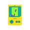 Vintage portable video game with game vector illustration.video game