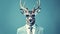 Vintage Portraiture: Sunglasses-wearing Deer In Suit And Tie