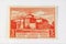 Vintage postage stamp - Spanish monastery of La Rabida. Creative background of philately, has scientific, historical and artistic