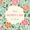 Vintage postcard with pastel coloured flowers - Women`s Day.