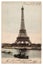 Vintage postcard with picture from Eiffel Tower in Paris