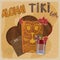 Vintage postcard - for tiki bar sign - featuring Hawaiian masks,