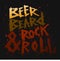 Vintage poster Beer,beard and rock roll - unique hand drawn lettering.