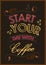 Vintage poster of coffee inspiration quotation