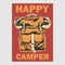 Vintage poster design happy camper