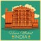 Vintage poster of Hawa Mahal in Rajasthan famous monument of India