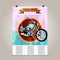 Vintage poster with high detail motorbike