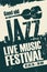 Vintage poster for jazz festival of live music with a double bass