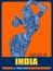 Vintage Poster Statue of Indian female Sculpture