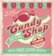 Vintage poster template for candy shop.