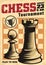 Vintage poster template for chess tournament