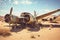 vintage propeller planes decaying in desert