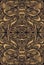 Vintage psychedelic fractal mandala pattern. Steampunk style, golden gradient colors, brown outline. Vector illustration