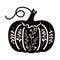 Vintage pumpkin with carved twigs and flowers. Stencil for cutting and scrapbooking