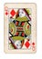 A vintage queen of diamonds playing card.