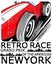 Vintage race car for printing.vector old school race poster.