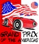Vintage race car for printing.vector old school race poster.