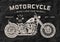 Vintage race motorcycle old school style. Black