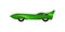 Vintage racing automobile with spoiler and tinted windows. Bright green sports car. Flat vector icon